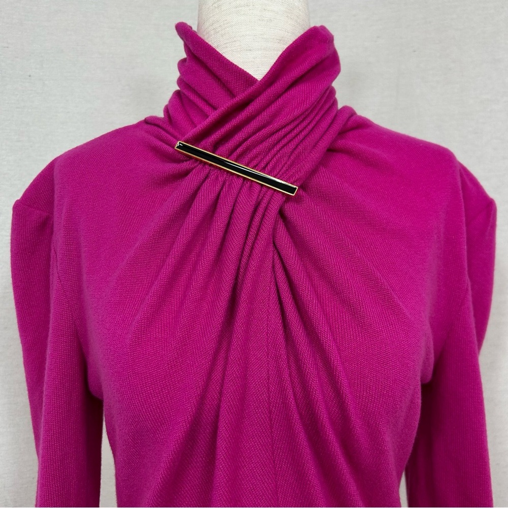 Vintage Women's Italian Pink Turtleneck Sweater Small - Picture 3 of 7